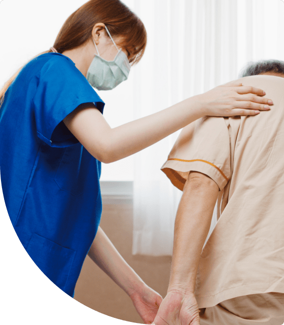 national franchise home care worker with client